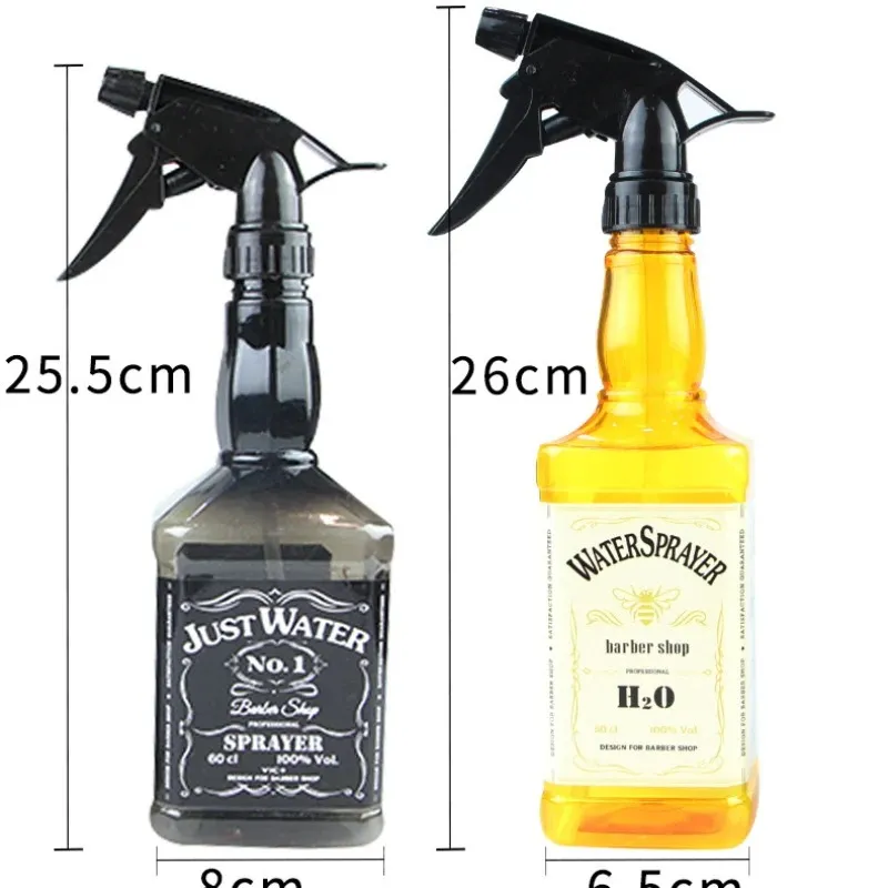 Flacone spray parrucchiere da 500 ml, barbiere, strumenti capelli, spruzzatore d'acqua, annaffiatoio testa di olio di whisky retrò