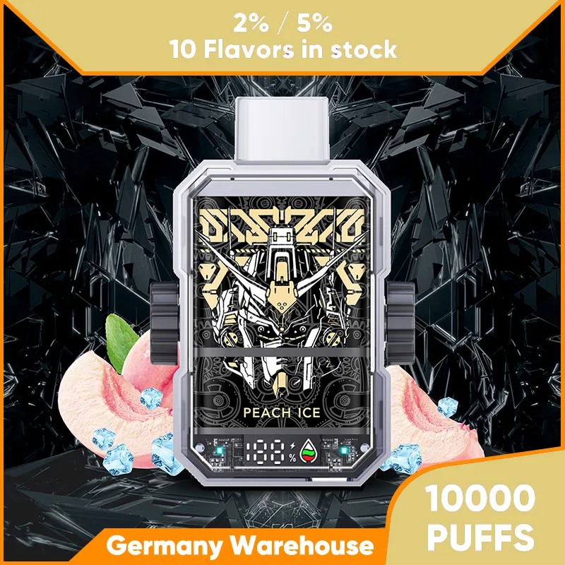 Original 10000 Puffs Einweg -E -Zigaretten Vape 2% 5% vorgefüllter Schotennetzspulenaufladbarer Batterie Puff 10k Vape