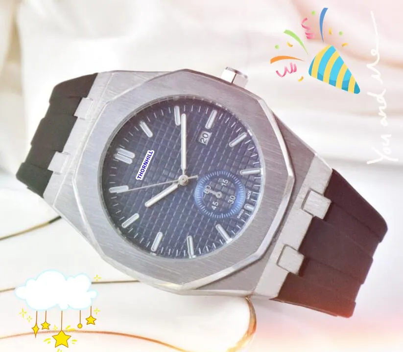 Lyxälskare Big Quartz Watches Men rostfritt stål läderbälte president Desinger Clock Fashion Gold Armband Lysande livsstil Vattentät klockgåvor