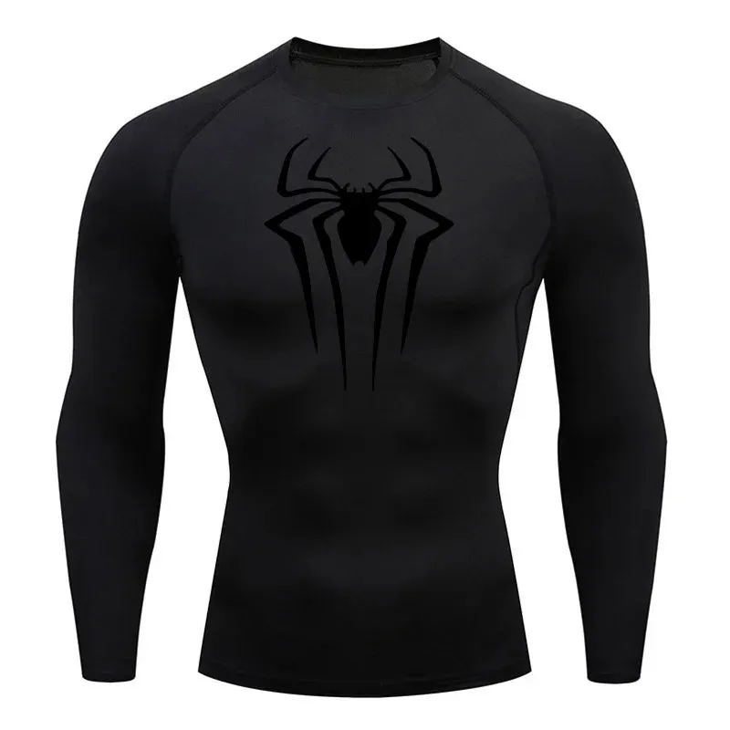 Camicia A Compressione Da Uomo Top A Maniche Lunghe Strato Base Sport