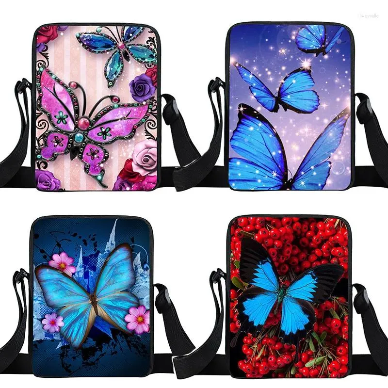 Сумка милая красивая бабочка-мессенджер женский клатч парусиновое плечо для путешествий женские сумки подростковые сумки через плечо Bookbag