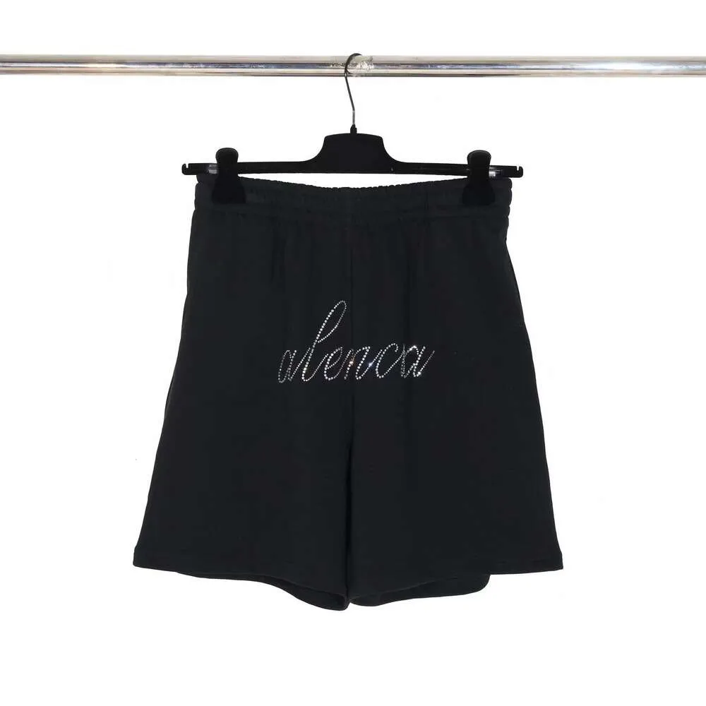 High Version B Classic English Letters Hot Diamond Cotton for Men and Women's Loose Sports Shorts