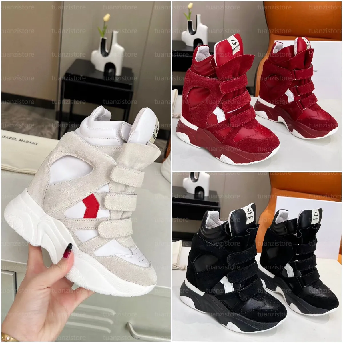 Luxury Height Increase Sneakers - Womens Fashion Leather Casual