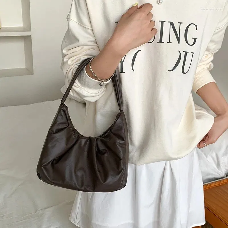 Evening Bags French High-end Niche Underarm Bag Pleated Hand Cloud Simple Autumn Retro Daily Shoulder