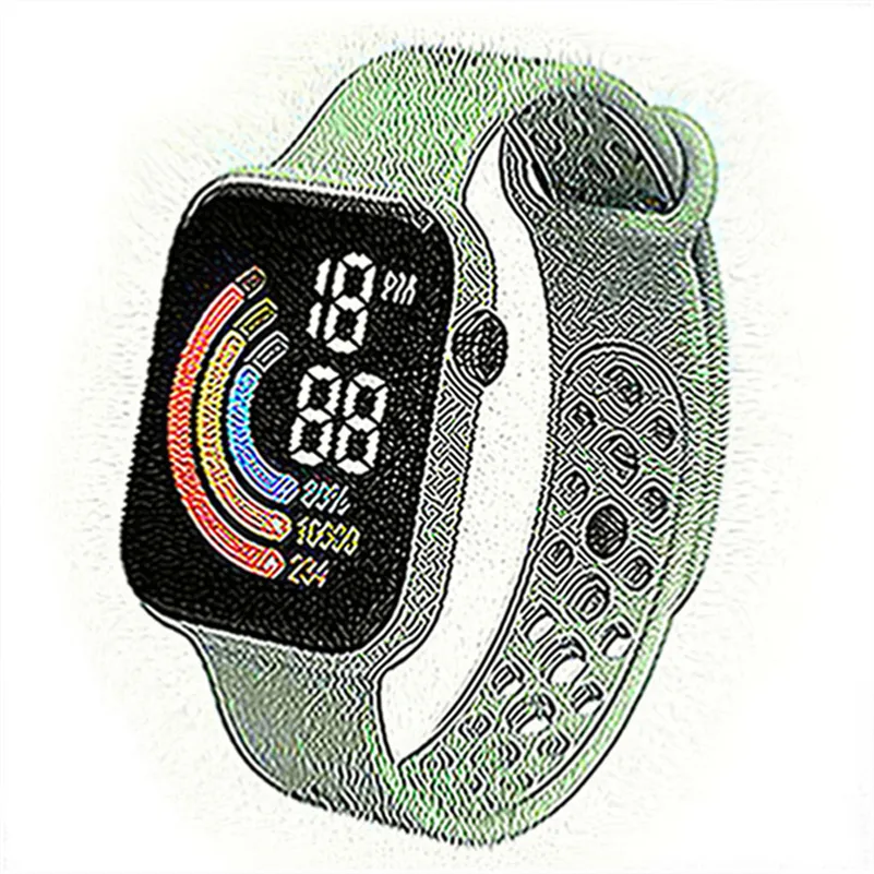 För Xiaomi New Smart Watch Men Women Smartwatch LED Clock Watch Waterproof Wireless Charging Silicone Digital Sport Watch B315