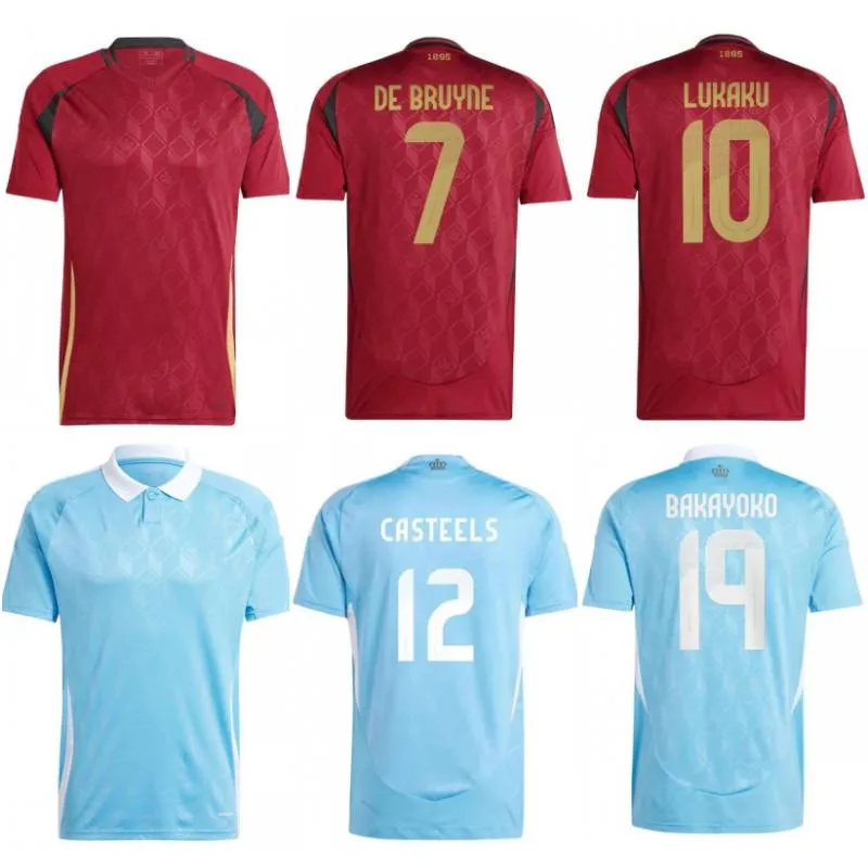 2024 Belgien Soccer Jerseys Mens de Bruyne Tielemans Trossard Carrasco Football Shirts Youth Lukaku Onana Casteels Batshuayi Castagne Faes National Team Kid Kit