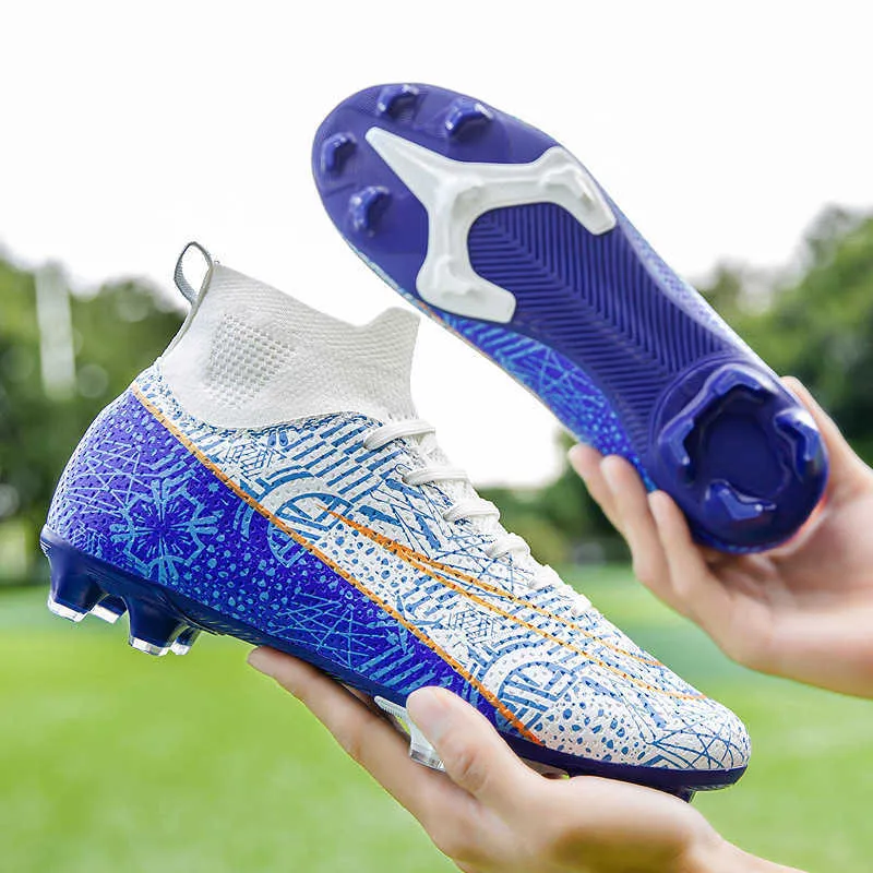 HBP Non-Brand Kids jongens hoge top lange spikes voetbalschoenen afdrukken outdoor trainingsschoenen school gebroken nagel voetbalschoenen voor heren dames