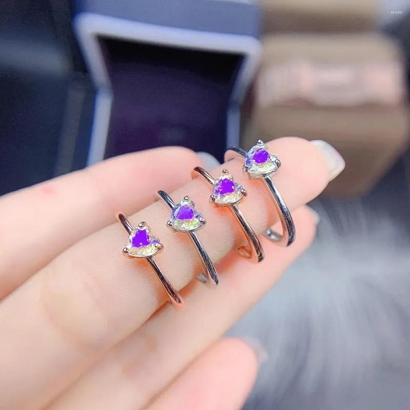 Cluster Rings Mercury Mystic Topaz Ring in Sterling Silver Solitaire Heart Engagment for Women