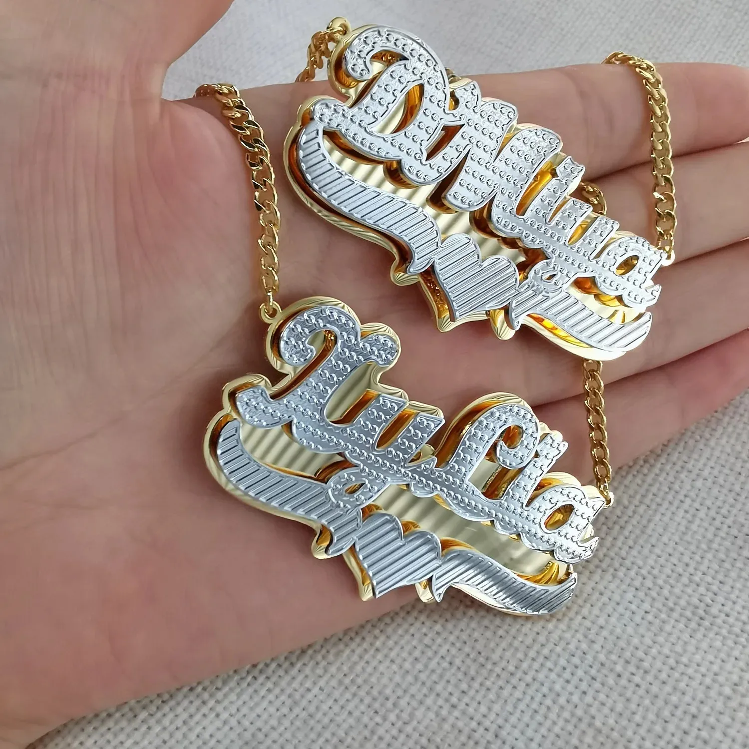 Cheap custom nameplate necklace discount