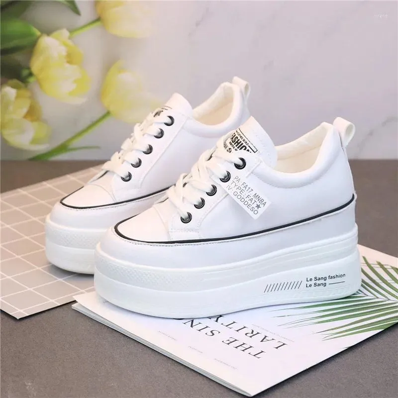 Casual Shoes Spring and Summer Fashion Women's High Heels 10 cm tjocka sneakers Black White 34-40 Platform