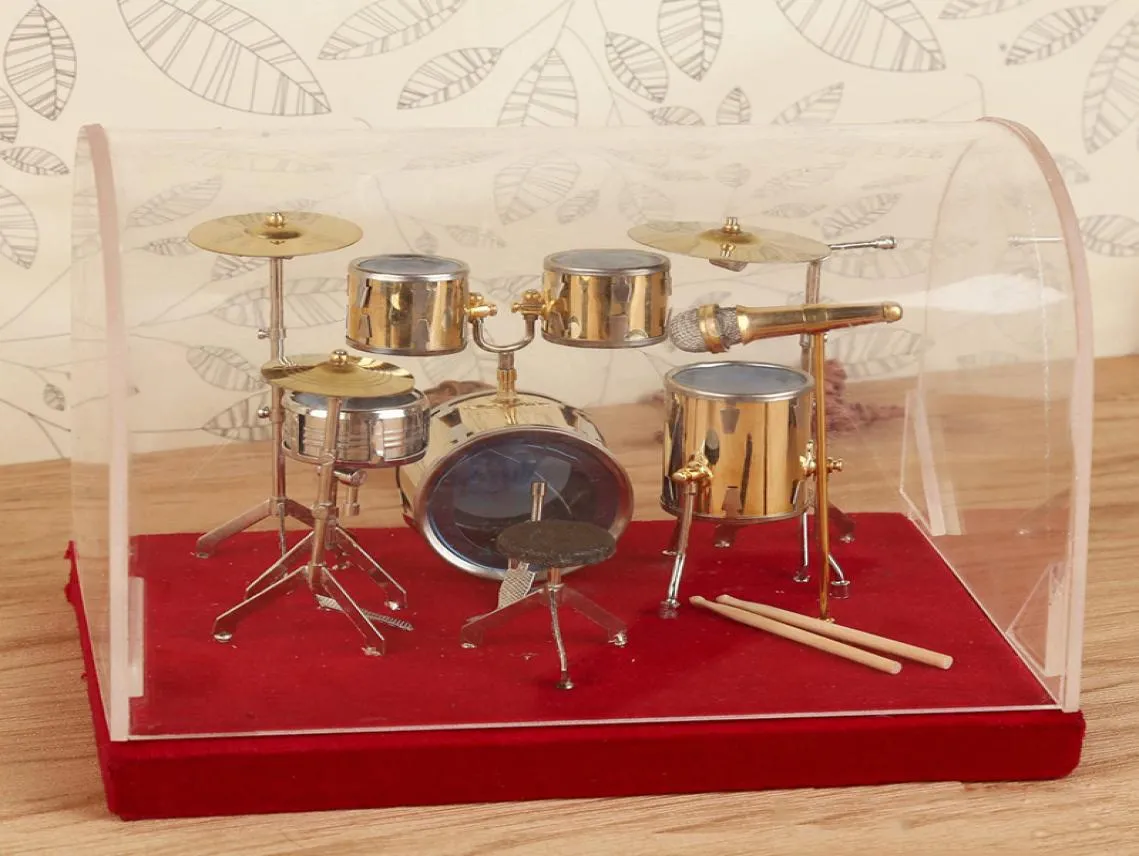 Mini Drum Model Copper Decoration Home Mould Decoration Musical Decoration Miniature Drum Set Collectible4503139