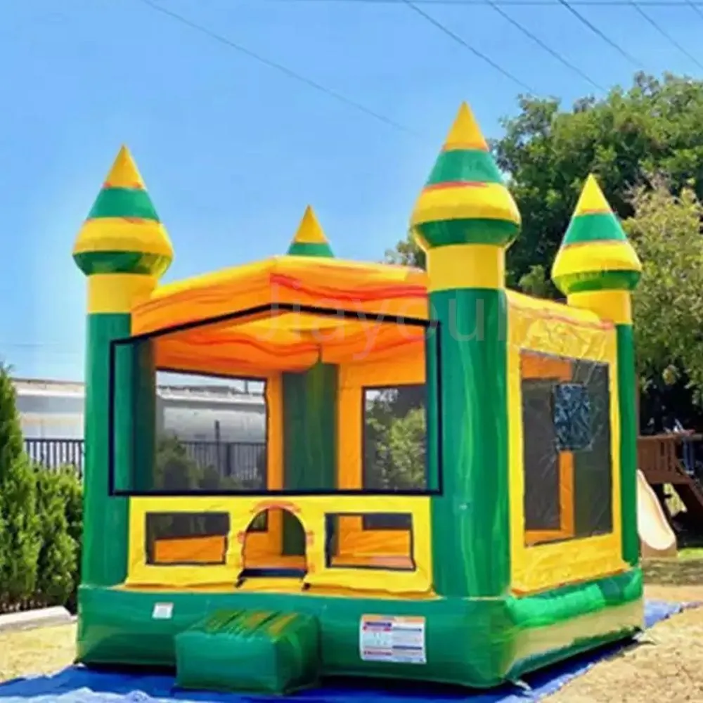 4x4m (13.2x13.2ft) with blower Trampolines Inflatable Green Jumper Castle Bouncer House Commercial Bouncing Play House For Kids