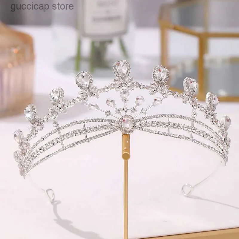 Diadèmes Baroque luxe cristal cerceau mariée diadème couronnes Noble strass Pageant bal diadème mariée bandeau mariage cheveux accessoires Y240319