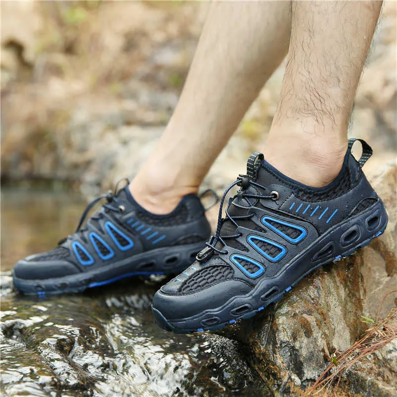 HBP Non di marca all'ingrosso Wading all'aperto Alpinismo Trekking Sneakers Scarpe da acqua Uomo Mesh Traspirante Scarpe da trekking antiscivolo per uomo