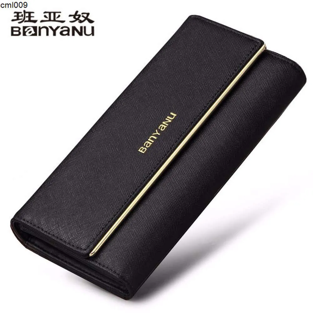 Designer Wallet Banyanu New Leather Long Ladys Large Capacity Womens Three Fold {category}