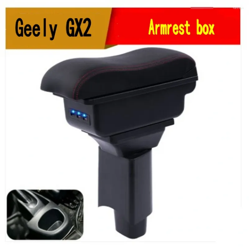 Accessori interni Bracciolo poggiagomito per Geely GX2 Box bracciolo Console centrale Contenuto del negozio centrale con portabicchieri Interfaccia USB