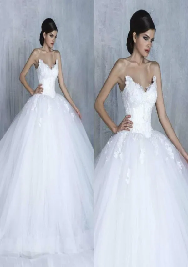 Tony Chaaya Ballkleid 2020 Brautkleider Applikationen Korsett Schatz Spitze Tüll Brautkleider Prinzessin Plus Size Braut Hochzeit Go2869236