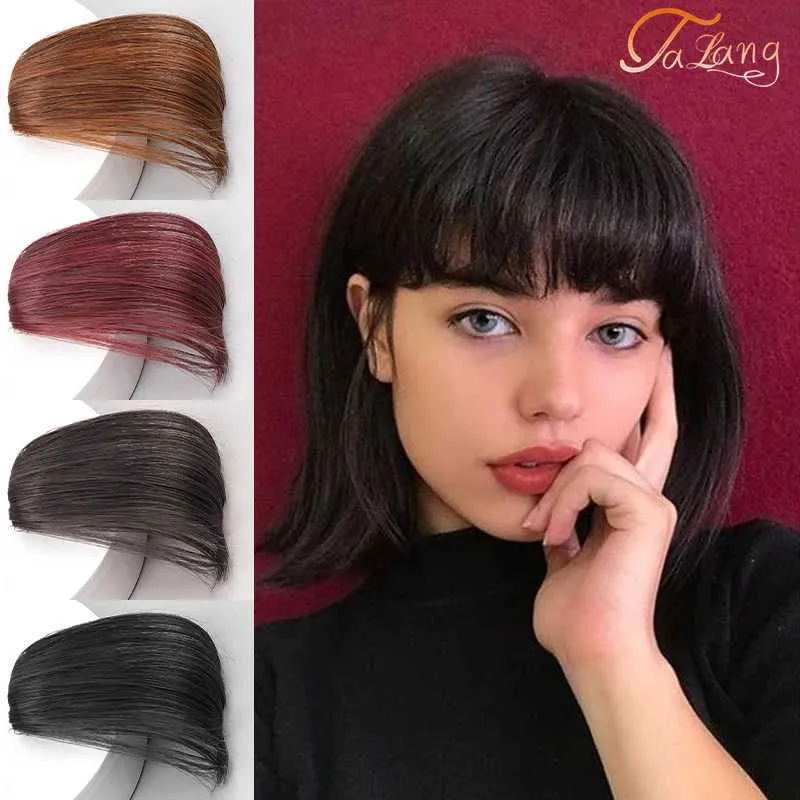 Synthetic Wigs LATANG Synthetic Air Bangs Girls Natural Bangs Hair Piece Black Brown Clip Hair Wig Black Brown Blonde Jewelry Adult 240329