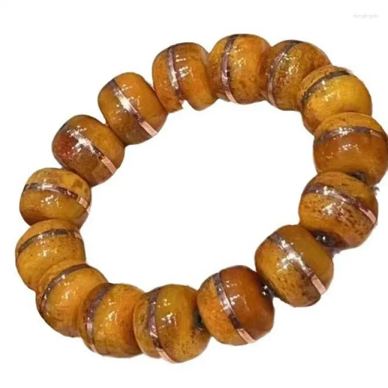 Strand Fashion Yak Bone Inlaid Buddha Beads Bracelet Tibetan Distressed Single Circle