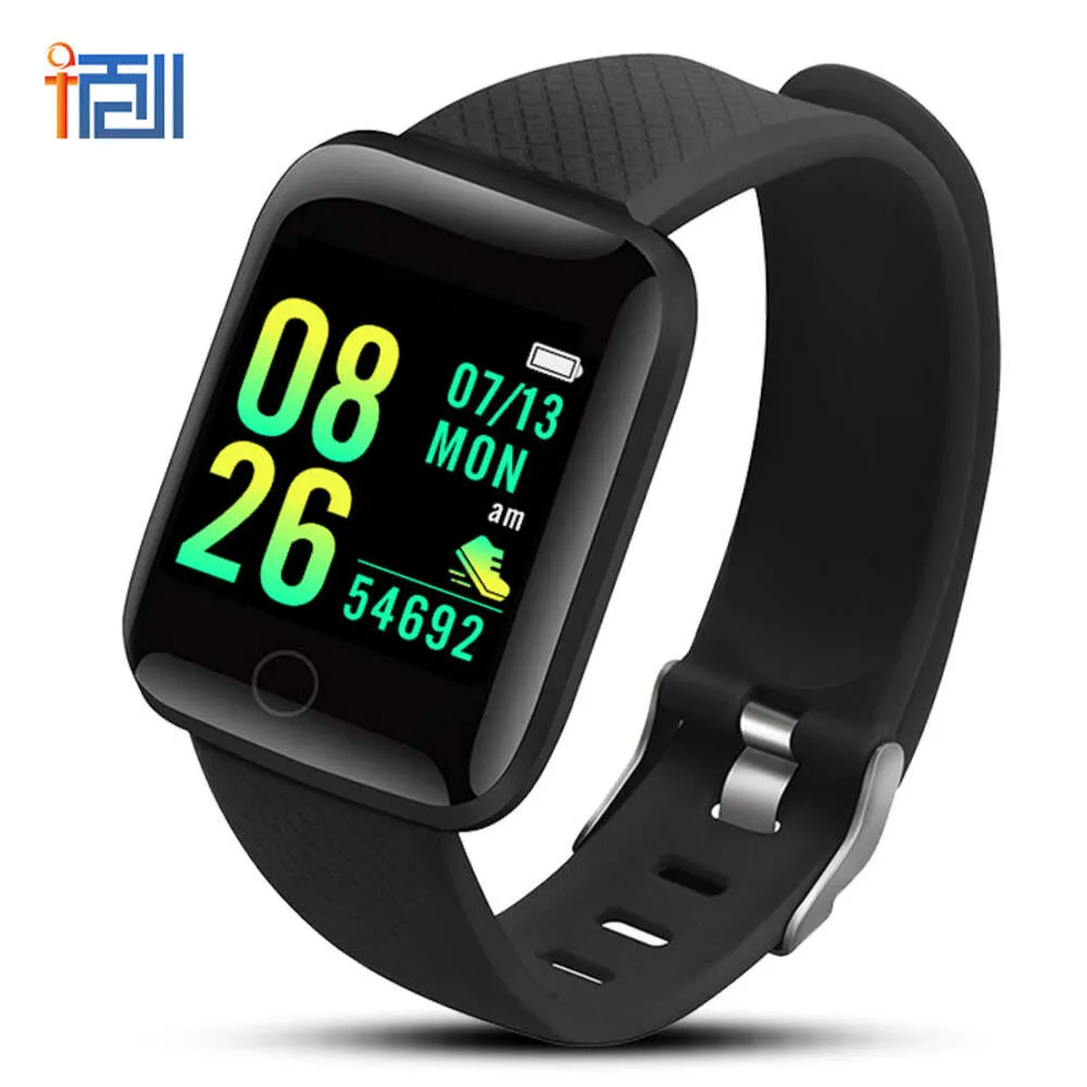 Bracciale intelligente 116plus Bracciale per esercizi D13 Bracciale con schermo a colori Misuratore di esercizi Passo Promemoria Bluetooth Frequenza cardiaca e pressione sanguigna