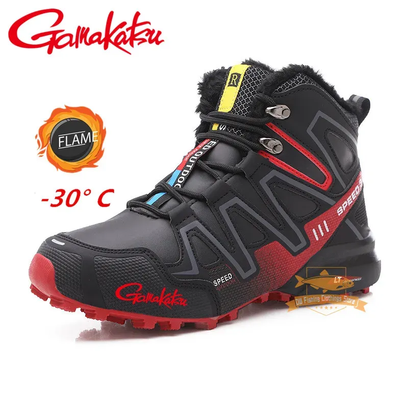 Men Gamakatsu Winter 804 Visserij plus veet -koude resistente warme niet -slip waterdichte sneeuwlaarzen Outdoor Skiing Wandelschoenen 44022