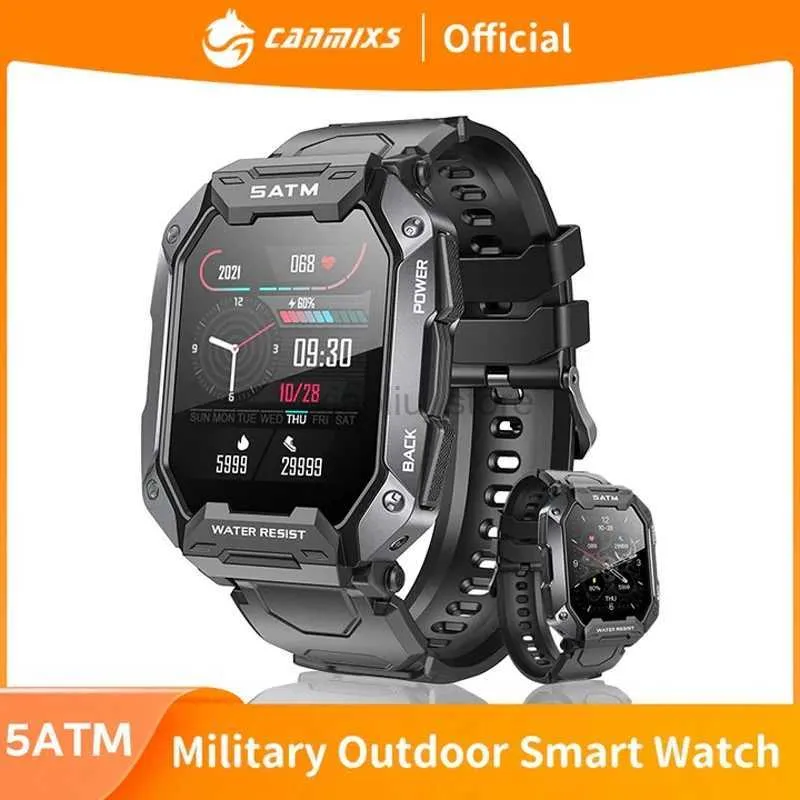 Wristwatches CanMixs C20 Military 2022 New Smart Mens Watch IP68 5ATM Outdoor Sports Transmitter Fitness 24H Health Monitor 1.71 Inch Smartwatch 240319