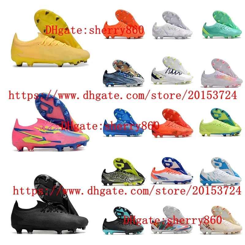 Kvalitet Ny säsong Soccer Shoes FG Football Cleats för herrtränare Bekväma stövlar utomhus grönt gul