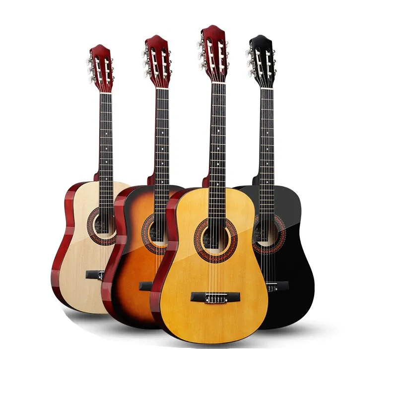 Guitare 38 pouces guitare débutants adultes 6 cordes en acier Guitarra pour adolescents guitare de voyage classique en tilleul qualité sonore avancée