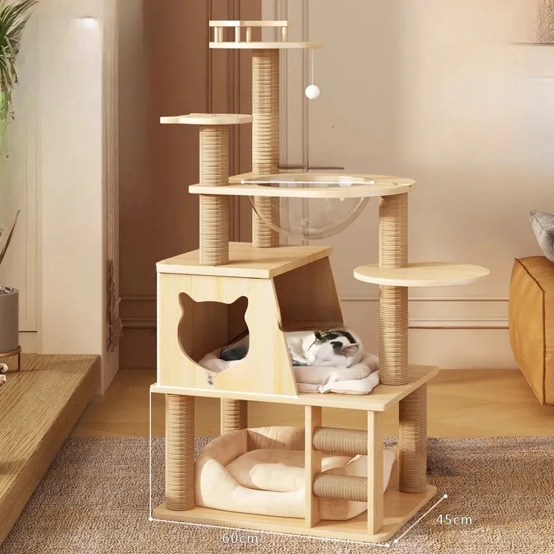 Accesorios de escalada Rascadores para gatos Tablero de torre de árbol Ahorro de espacio Rascadores para gatos altos Estante Rascadores De Gato Suministros para gatos MR50CS 240309