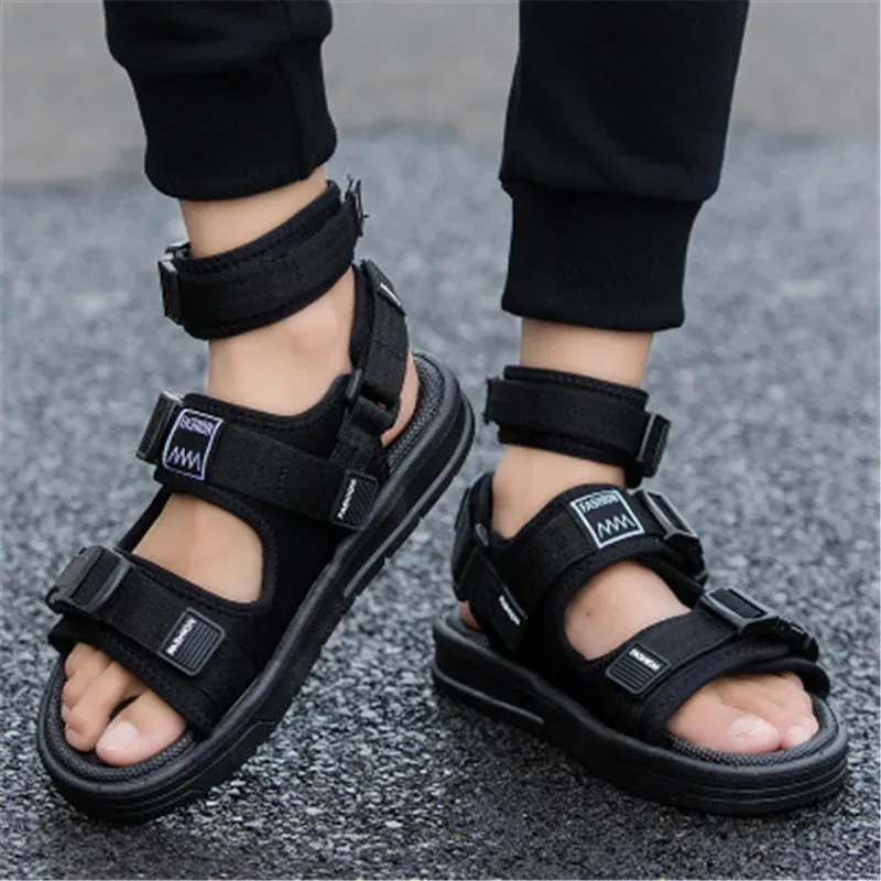 Sandalen weh mannen nieuwe zomer gladiator strand sandalen roman style platform open toed flip flops zachte zool outdoor enkelwrap sportschoenen