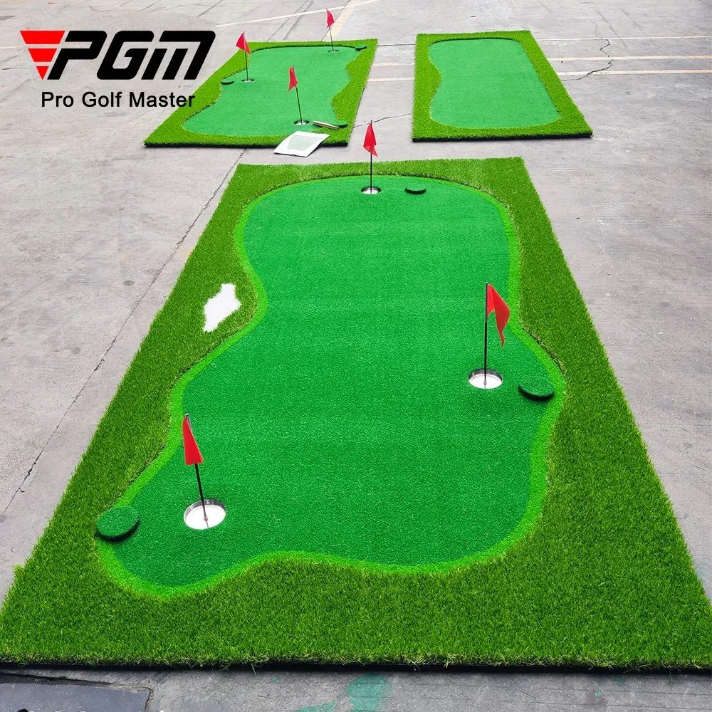 Aids PGM 3 trous Golf intérieur Putting Green 100x300 cm intérieur extérieur entraînement Putter Mat pratique Putting Green pour usage domestique GL006