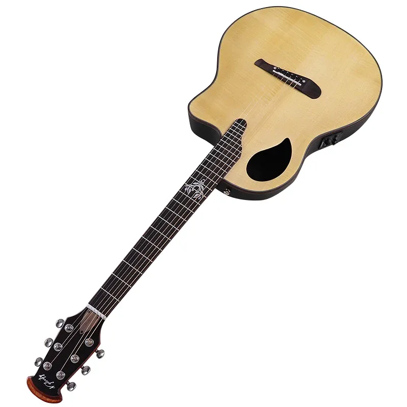 Gitarr 41 tum 6 strängar elektriska akustiska gitarr runda tillbaka ovationsmodell cutaway design folk gitarr