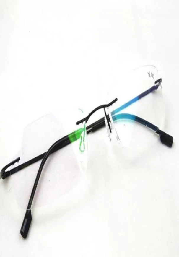 Högkvalitativ rimlös läsglasögon Ultralätt flexibelt minne titan ramlös läsare 10st 3630504