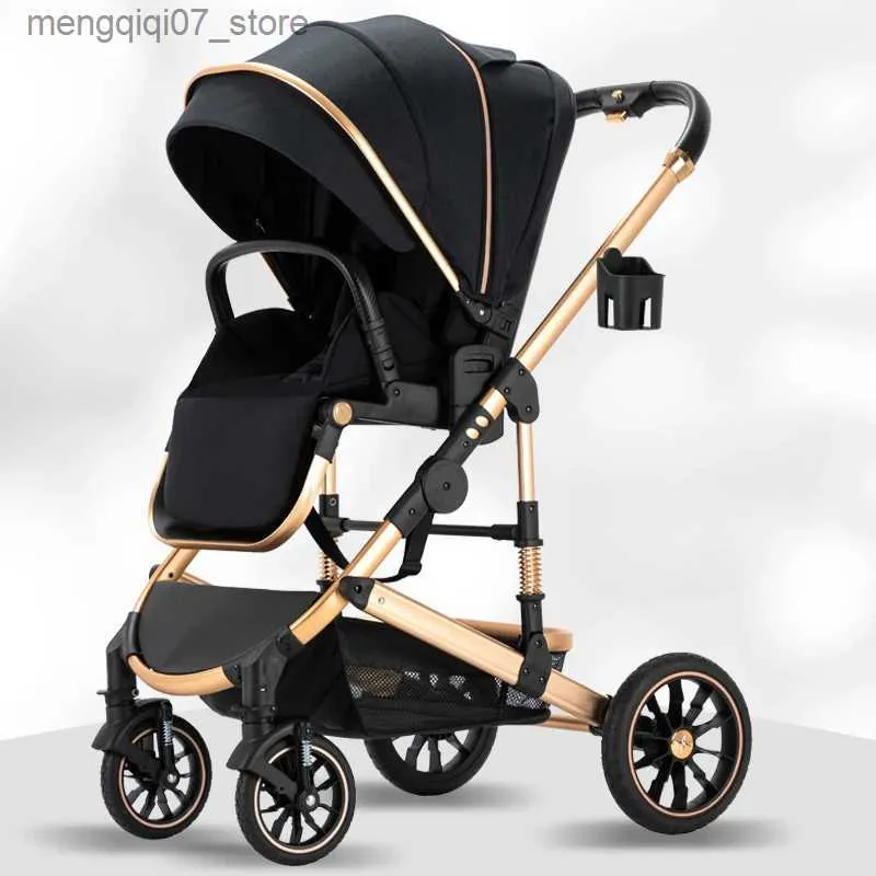 Barnvagnar# Högvy tvåvägs barnvagns äggskal sovkorg kan sitta eller ligga lätta fyrhjulsvagn lyxvagn pushchai l240319