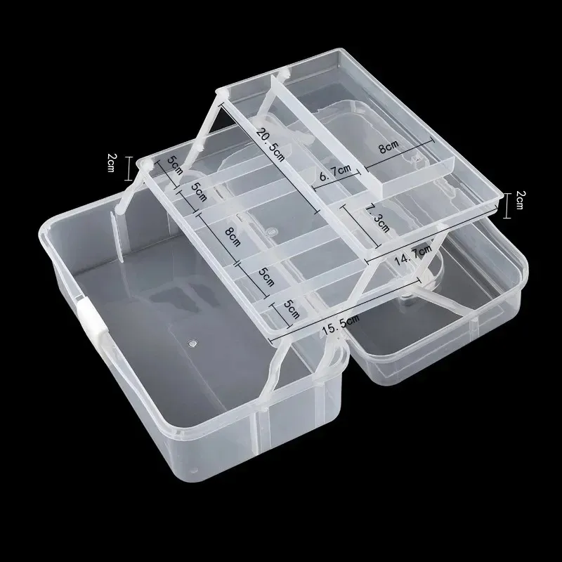 Sealed Plastic Storage Box Protable Weekly Hygiene Removable Pill Case Nail Art Accessories Diamond Jewelry Organizer