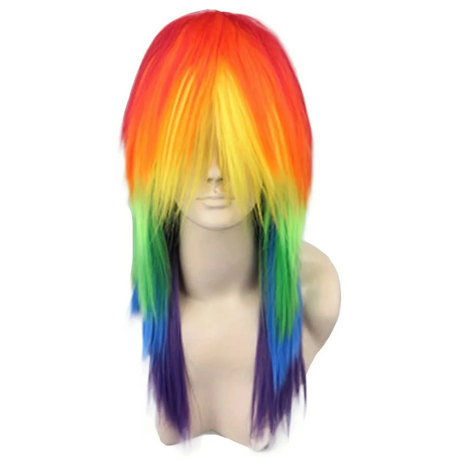 Synthetische pruiken Kanten pruiken Rainbow Dash Cosplay Lang recht Regenboog Synthetische cosplay pruik voor Halloween Kerstschool Thanksgiving Day 240329