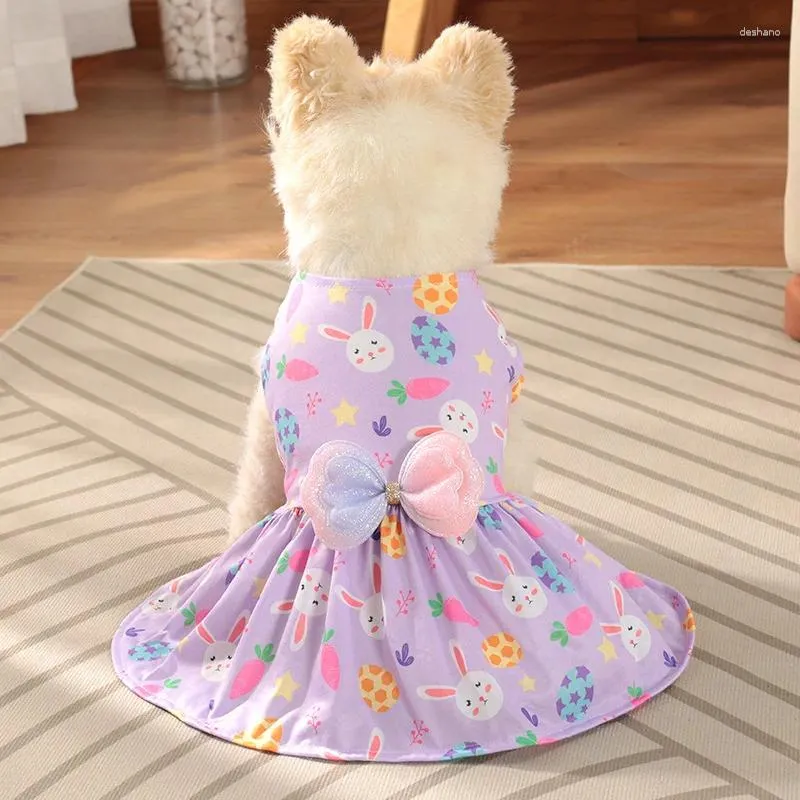 Ropa para perros Vestido Pascua Primavera Verano Transpirable Cómodo Ropa para mascotas Teddy Bichon Pomeranian Traje para perros pequeños