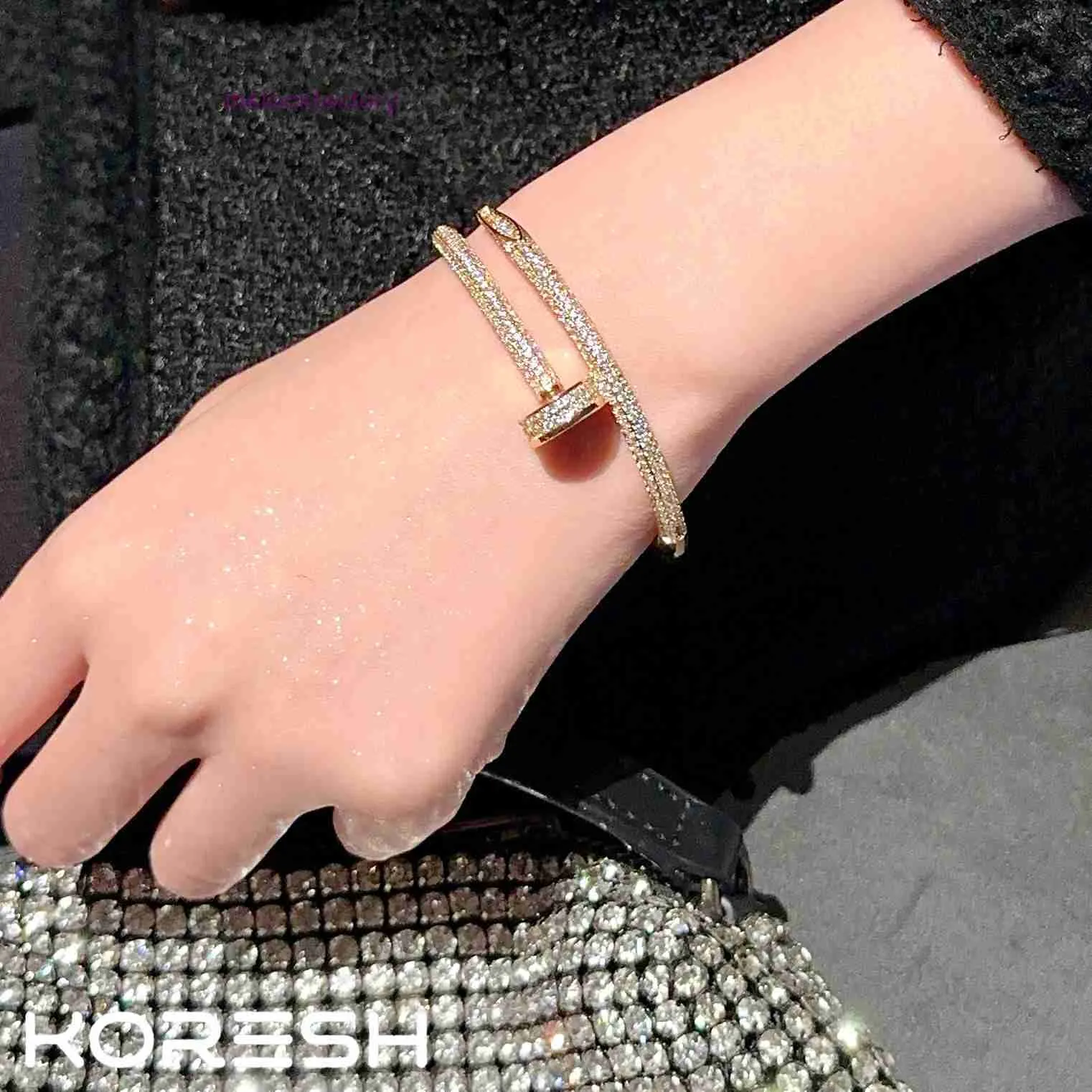 Оригинальный браслет 1to1 Cartres Высококачественное позолоченное кольцо со звездами и браслет с отверстием для гвоздя, уникальный и универсальный, легкий, роскошный, можно носить друг с другом LXIA