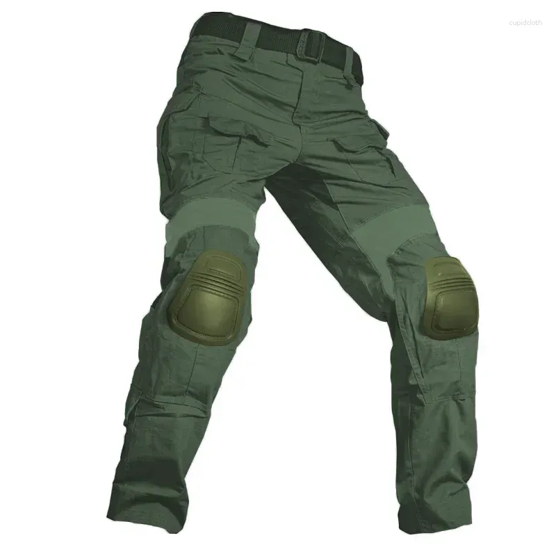 Pantaloni da uomo Pantaloni tattici militari da uomo CP Camouflage Multicam Cargo Pant Casual Combat Army Green con ginocchiere