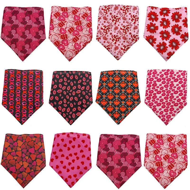 Hondenkleding 50st Bandana Valentijnsdag Huisdier Sjaal Bandana's Benodigdheden Kleine Midden-Liefde Stijl Accessoires