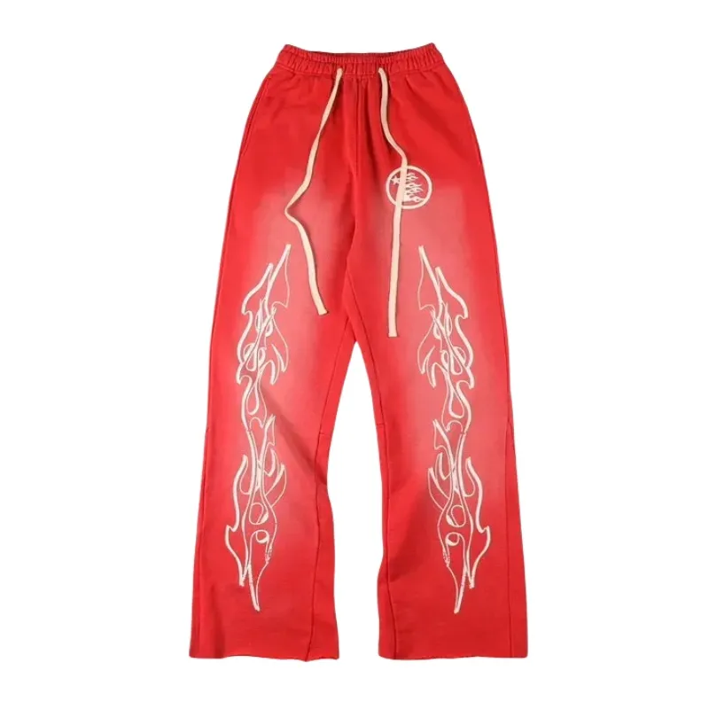 Mens luxury Designers Pants men pantsl Hellstar Studios red Flare pants Sweatpants Men Jogger Fashion Hip hop Casual Pants