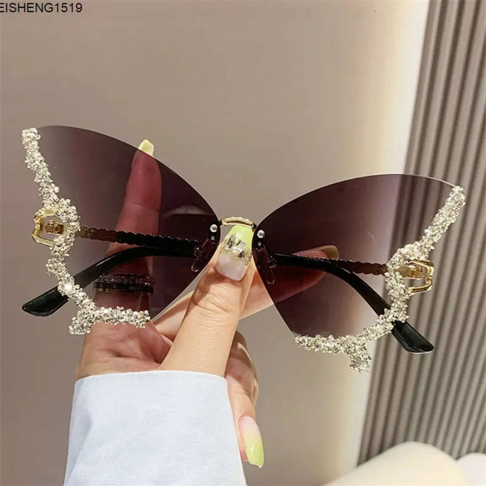 Moda błyszcząca projektant Costa Sunglasses Mężczyźni Kobiety Rhinestone bez krawędzi Butterfly Okulary przeciwsłoneczne Kobiety luksusowe marka vintage okulary słoneczne damskie okulary