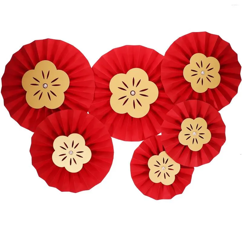 Decorative Figurines Chinese Year Ornaments Paper Fan Flower Wedding Decorations Fans