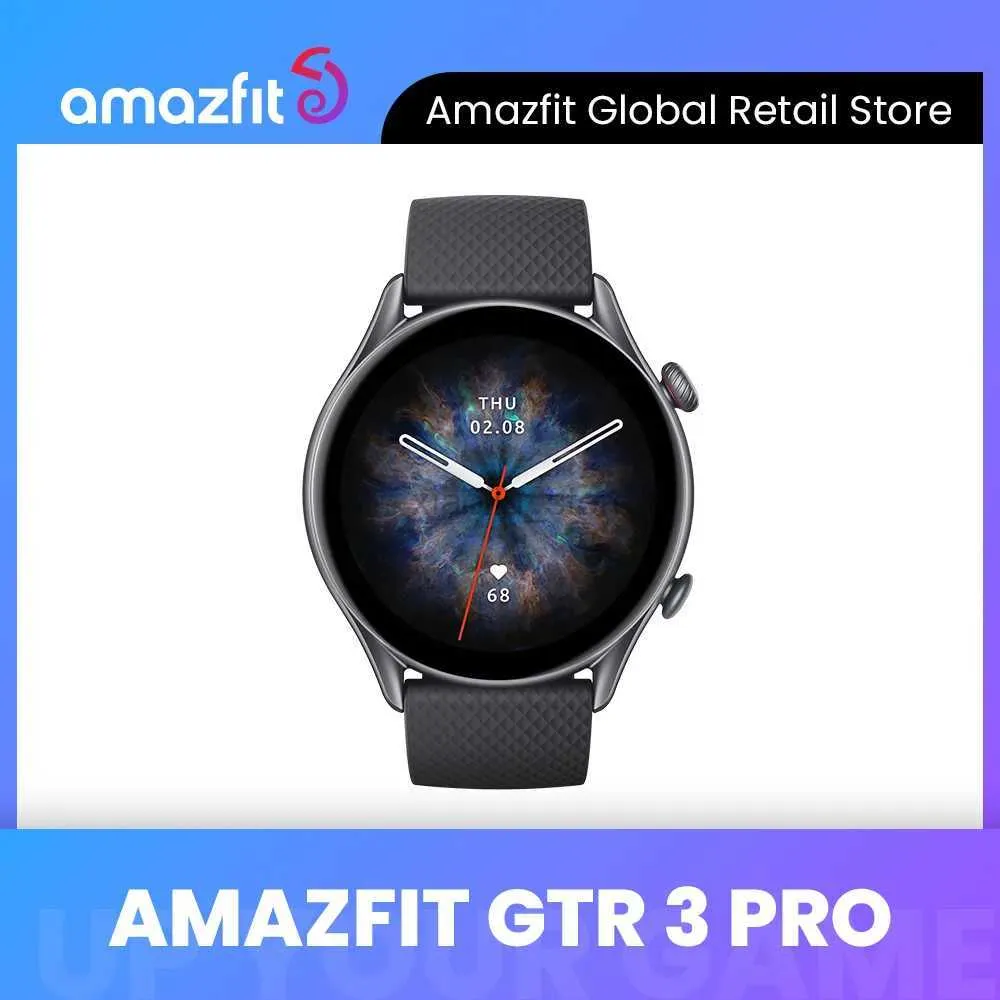 Relógios de pulso Novo Amazfit GTR 3 Pro Smartwatch HD AMOLED display 12-sua bateria dura o dia todo trabalho inteligente saúde fácil relógio inteligente para IOS para telefone Android 240319