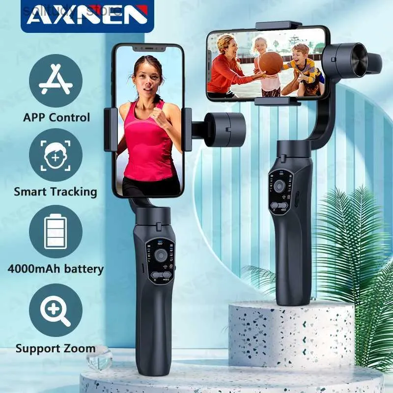Stabilisateurs AXNEN F10 3 axes joint universel stabilisateur de poche téléphone portable anti vibration enregistrement vidéo smartphone adapté pour iPhone Samsung Q240320