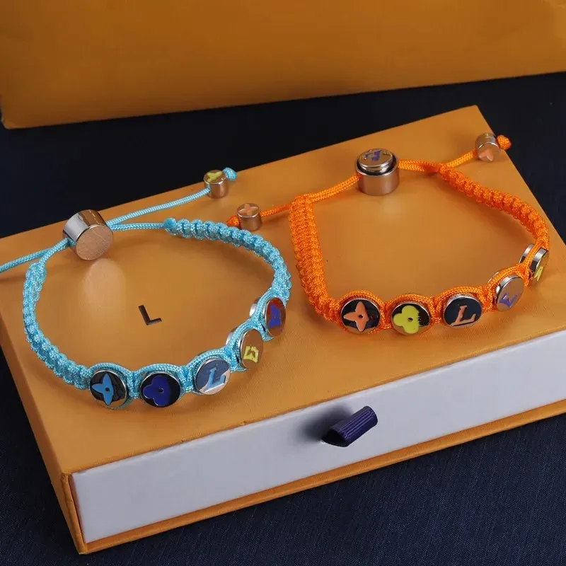 Europa Popularna luksusowa bransoletka listu niebieska pomarańcza projektanci bransoletki dla mężczyzn dla kobiet bransoletka projektant biżuterii bez pudełka