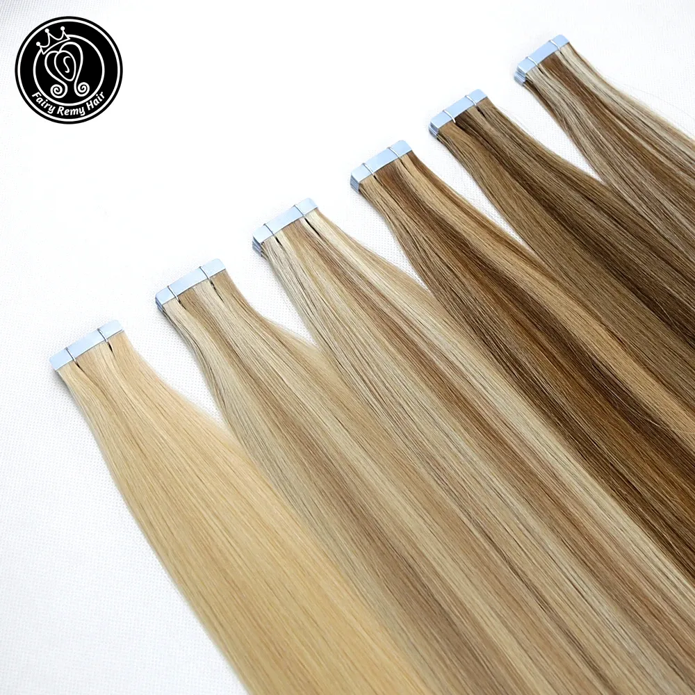 Extensions Fairy Remy-haar 2,5 g/stuk Tape In Extensions van echt haar 1624 inch Remy-haar op tape PU Skin Inslag Naadloos Echt haar 20 stuks