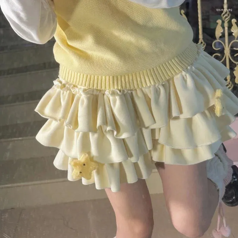 Dames slipje Japanse Kawaii Lolita-stijl Taart Shorts Rokken Dames Ruche Zacht Pluche Warm Pompoen Broek Herfst Winter Schattig Veiligheid Kort