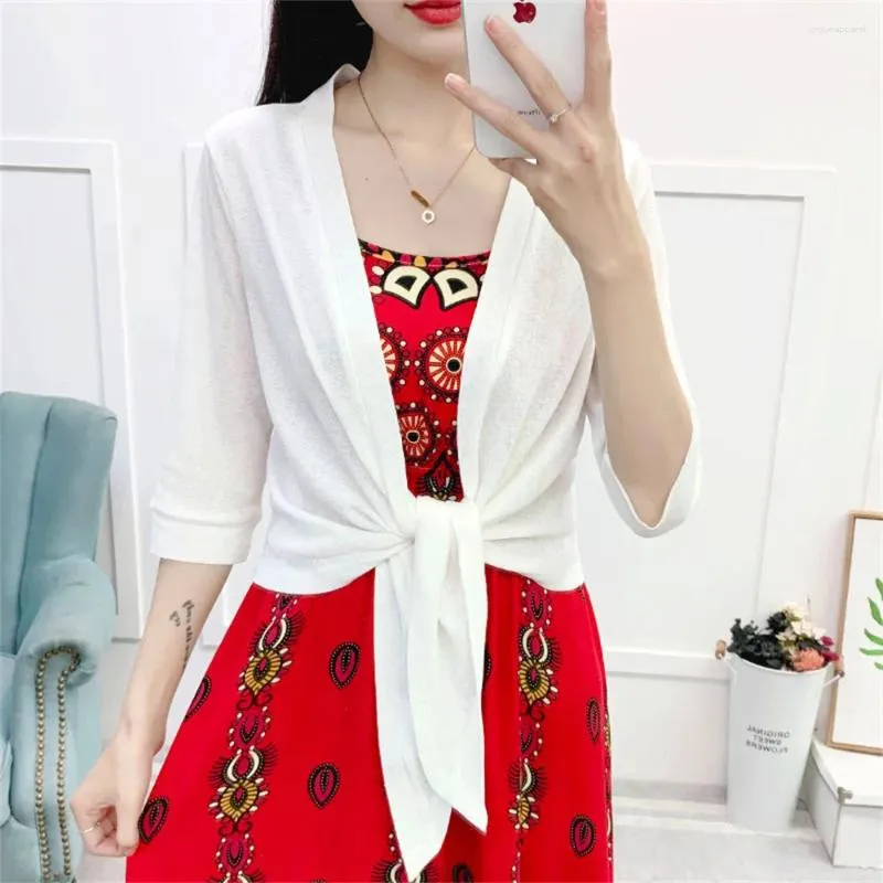 Women's Knits Women Shrug For Evening Dresses Cardigan Cape Thin Knitted Coat Jacket 2024 White Black Red Short Lace Cardigans Tops