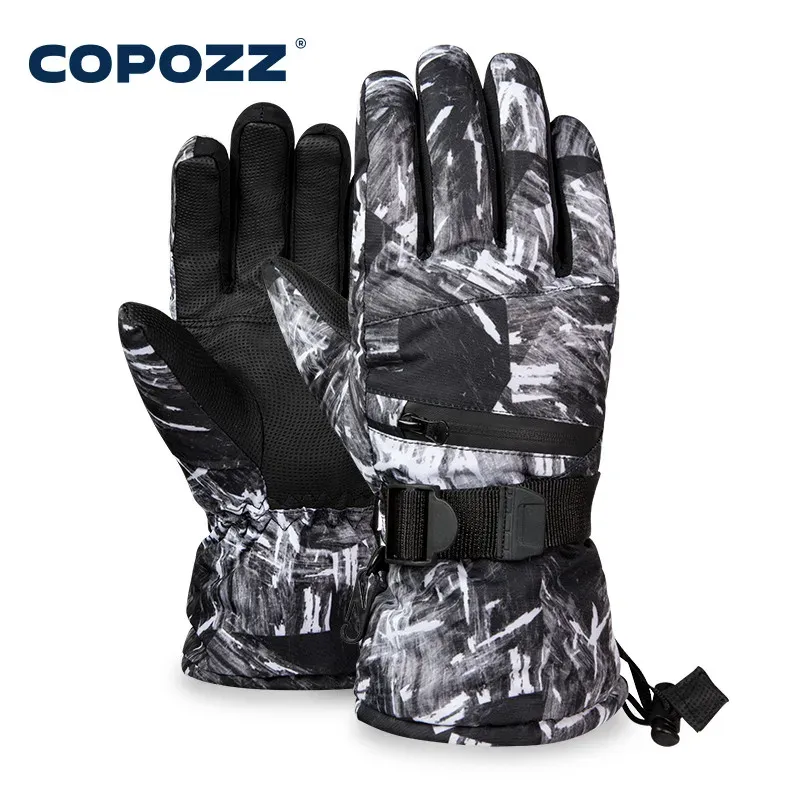 Gloves COPOZZ Men Women 3 finger Touch screen Ski Gloves Waterproof Winter Warm Snowboard Gloves Motorcycle Riding Snowmobile Gloves